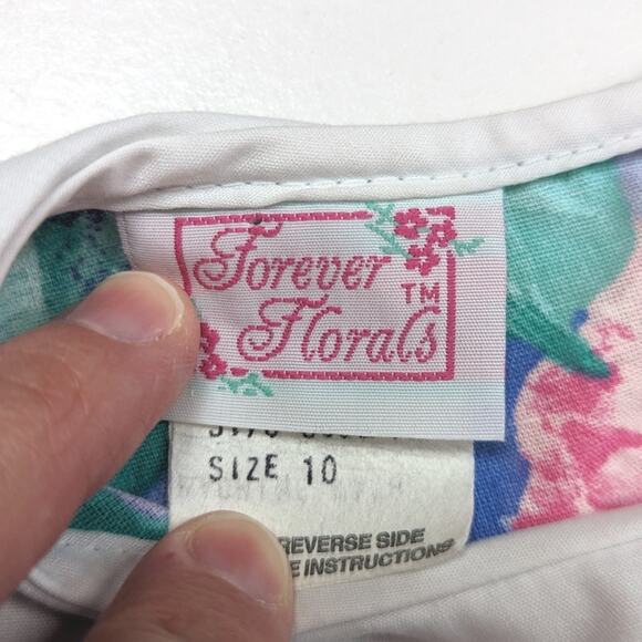 Vintage Forever Florals Dress Girls Size 10 Drop Waist Bow Bib - Picture 4 of 4